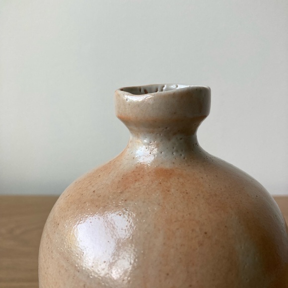 studio pottery vanilla sherbet artist signed handthrown stoneware vase handmade - Picture 2 of 10